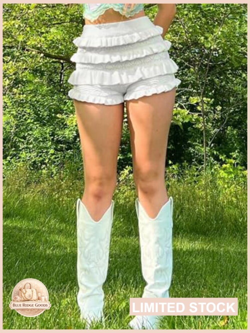 Crochet Knit High Waist Ruffle Shorts Loungewear Summer Beach Essentials - Picture 4 of 6